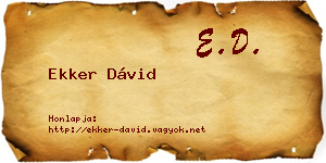 Ekker Dávid névjegykártya