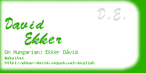 david ekker business card