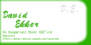 david ekker business card